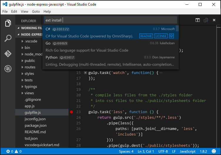 Visual Studio Code for Windows 软件截图